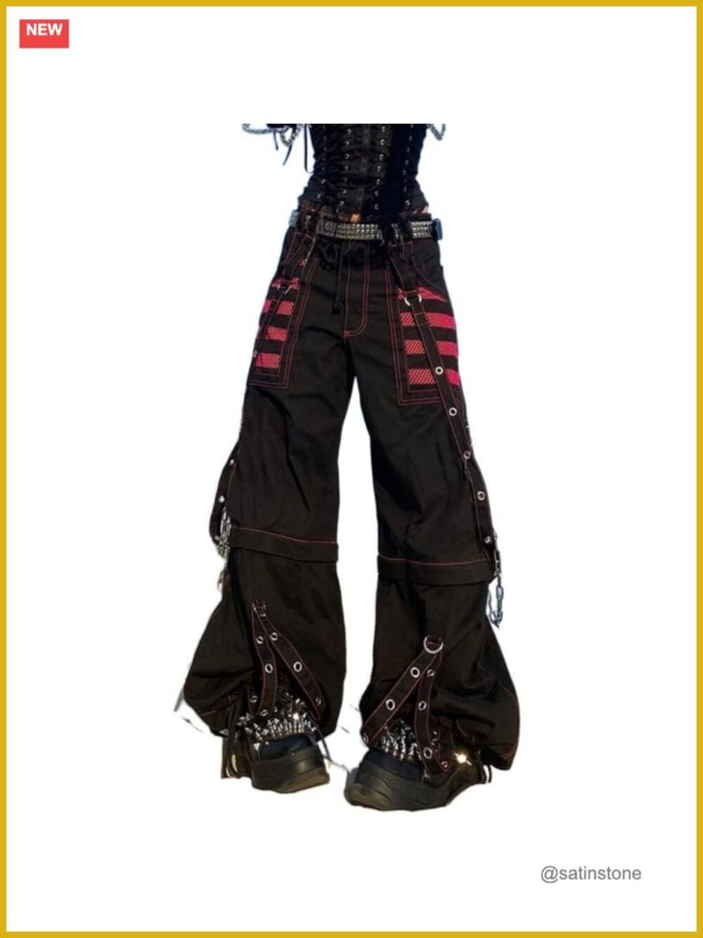 Y2K Wide Leg Bell Bottom Jeans Grunge Punk Emo Baggy Pants